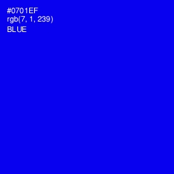 #0701EF - Blue Color Image