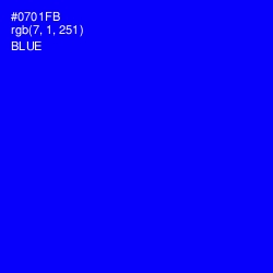 #0701FB - Blue Color Image