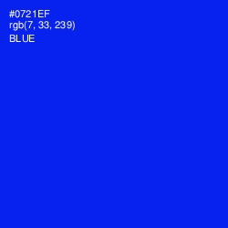 #0721EF - Blue Color Image