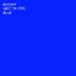 #0722FF - Blue Color Image