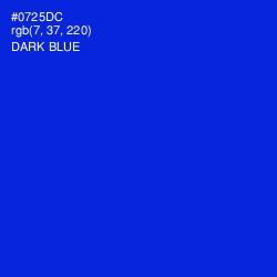 #0725DC - Dark Blue Color Image