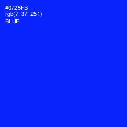 #0725FB - Blue Color Image