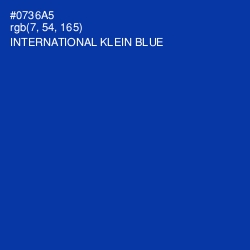 #0736A5 - International Klein Blue Color Image