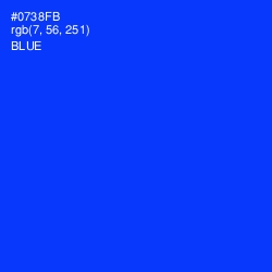 #0738FB - Blue Color Image