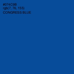 #074C9B - Congress Blue Color Image