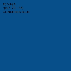 #074F8A - Congress Blue Color Image