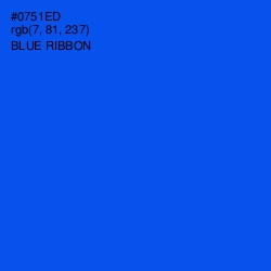 #0751ED - Blue Ribbon Color Image