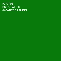 #077A0B - Japanese Laurel Color Image