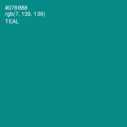 #078B88 - Teal Color Image