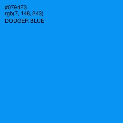 #0794F3 - Dodger Blue Color Image
