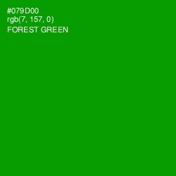 #079D00 - Forest Green Color Image