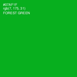 #07AF1F - Forest Green Color Image