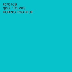 #07C1CB - Robin's Egg Blue Color Image