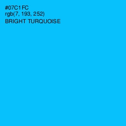 #07C1FC - Bright Turquoise Color Image