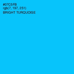 #07C5FB - Bright Turquoise Color Image