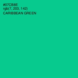 #07CB8E - Caribbean Green Color Image