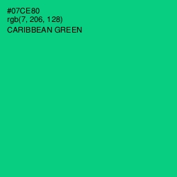 #07CE80 - Caribbean Green Color Image