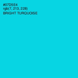 #07D5E4 - Bright Turquoise Color Image