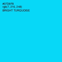 #07D8F8 - Bright Turquoise Color Image