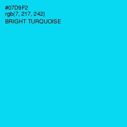 #07D9F2 - Bright Turquoise Color Image