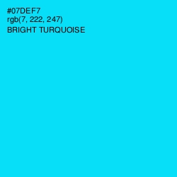 #07DEF7 - Bright Turquoise Color Image