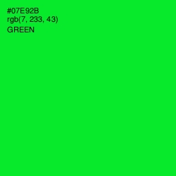 #07E92B - Green Color Image
