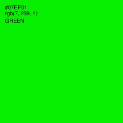 #07EF01 - Green Color Image