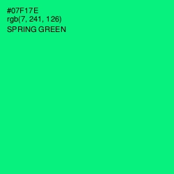 #07F17E - Spring Green Color Image