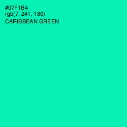 #07F1B4 - Caribbean Green Color Image