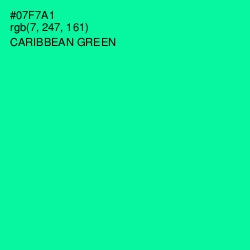 #07F7A1 - Caribbean Green Color Image