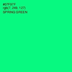 #07F97F - Spring Green Color Image