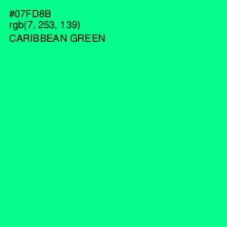 #07FD8B - Caribbean Green Color Image