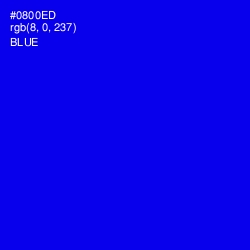 #0800ED - Blue Color Image