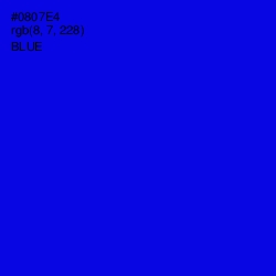 #0807E4 - Blue Color Image