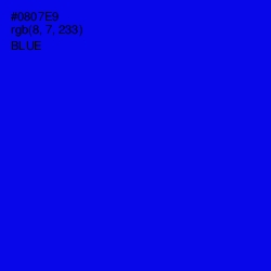 #0807E9 - Blue Color Image
