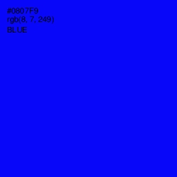 #0807F9 - Blue Color Image