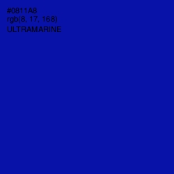 #0811A8 - Ultramarine Color Image