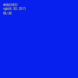 #0820ED - Blue Color Image