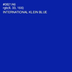 #0821A6 - International Klein Blue Color Image