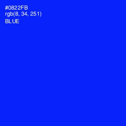 #0822FB - Blue Color Image