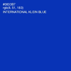 #0833B7 - International Klein Blue Color Image