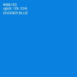 #0881E0 - Dodger Blue Color Image