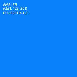 #0881FB - Dodger Blue Color Image