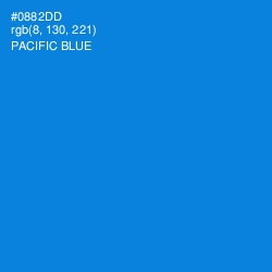 #0882DD - Pacific Blue Color Image