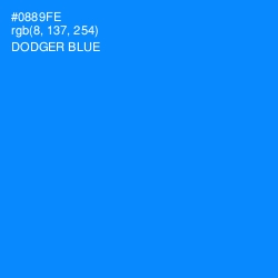 #0889FE - Dodger Blue Color Image