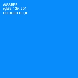 #088BFB - Dodger Blue Color Image