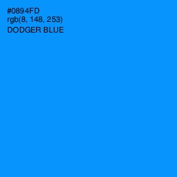 #0894FD - Dodger Blue Color Image