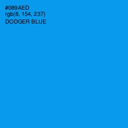 #089AED - Dodger Blue Color Image
