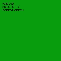 #089D0D - Forest Green Color Image