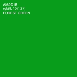 #089D1B - Forest Green Color Image